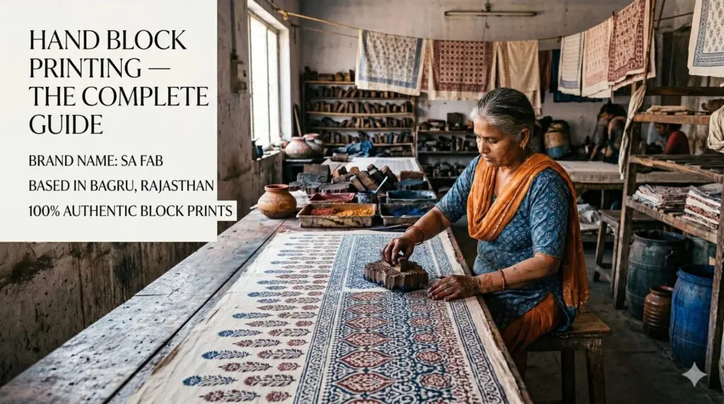 chhipa artisan hand block printing natural dye fabric bagru jaipur SA Fab