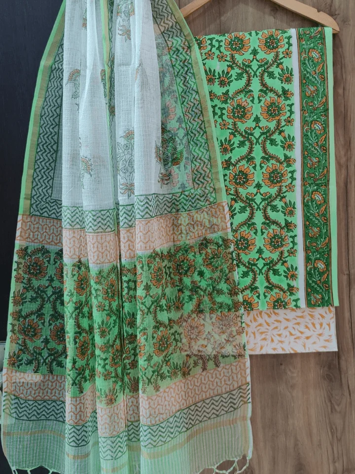 Cotton Suit with Kota Doria Dupatta