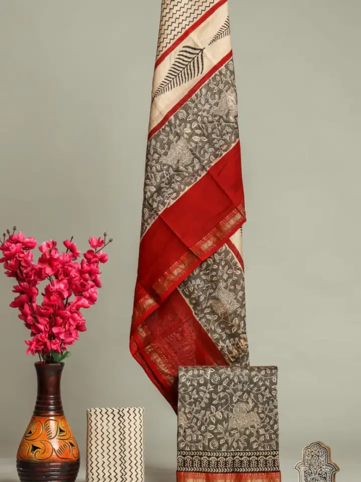 Maheshwari Silk Suit Piece