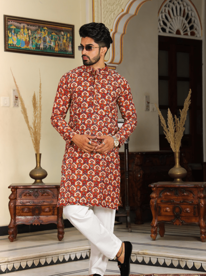 Cotton Printed Kurta for Men