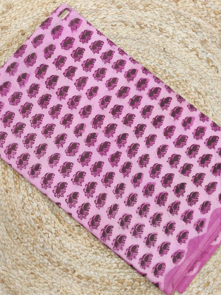Blush pink ajrakh print fabric wholesale — pure cotton 10 metre roll hand block printed Bagru SA Fab