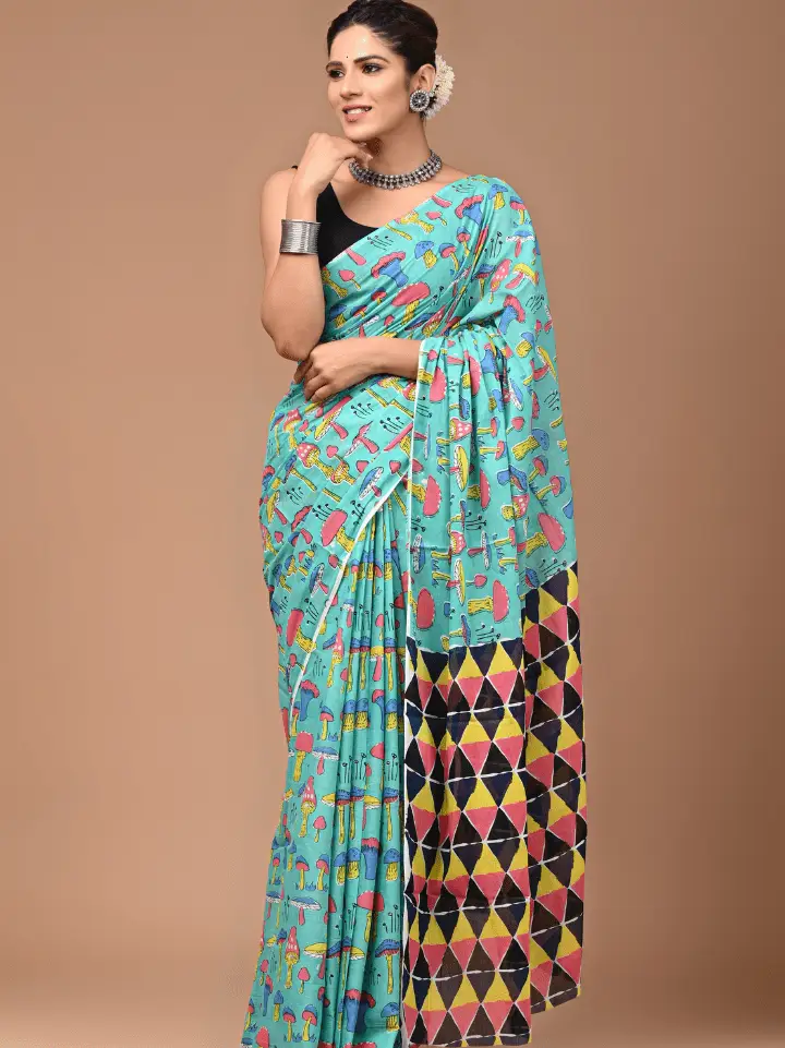 light pink cotton saree