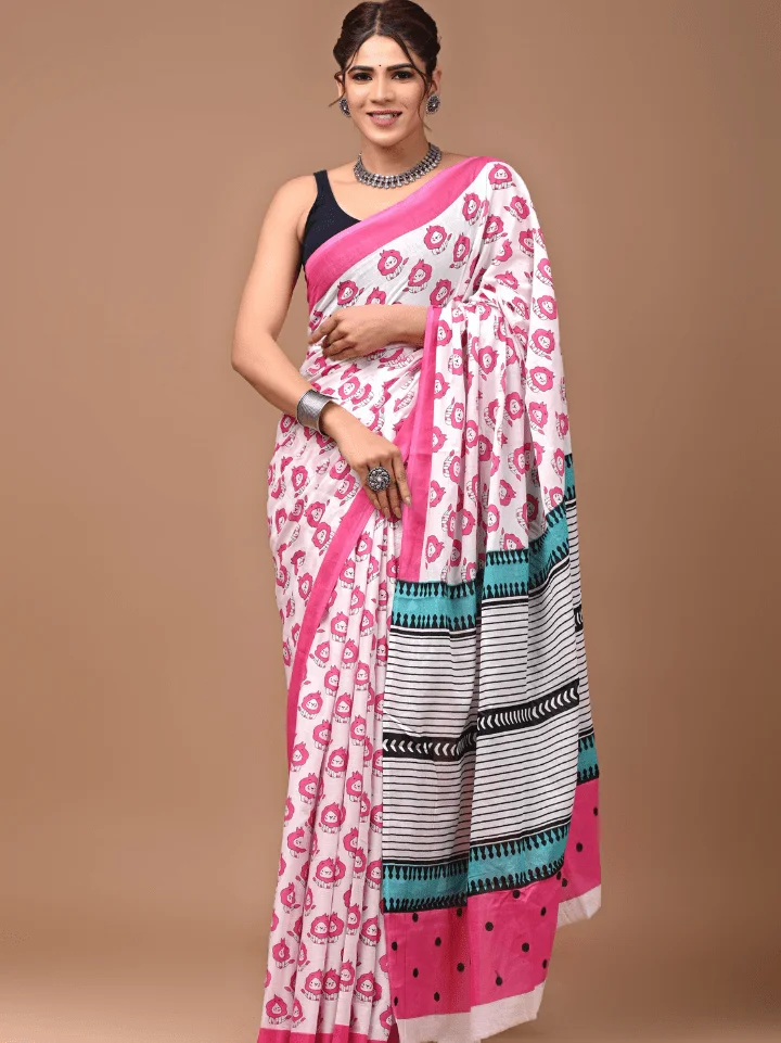 Cotton Mulmul Saree for Women