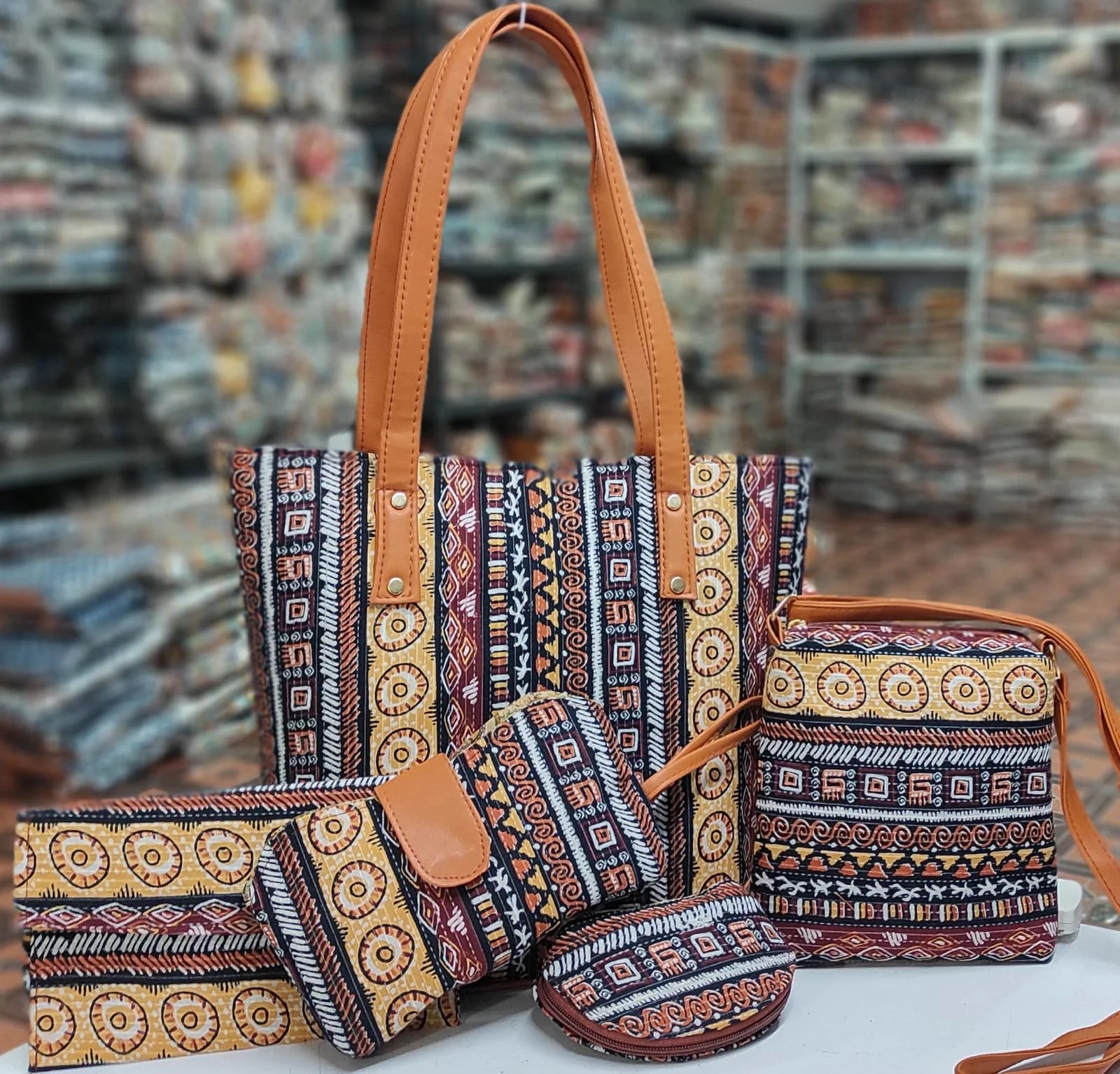 Ikkat Bags Combo Online Handcrafted Artisanal Accessories SA Fab