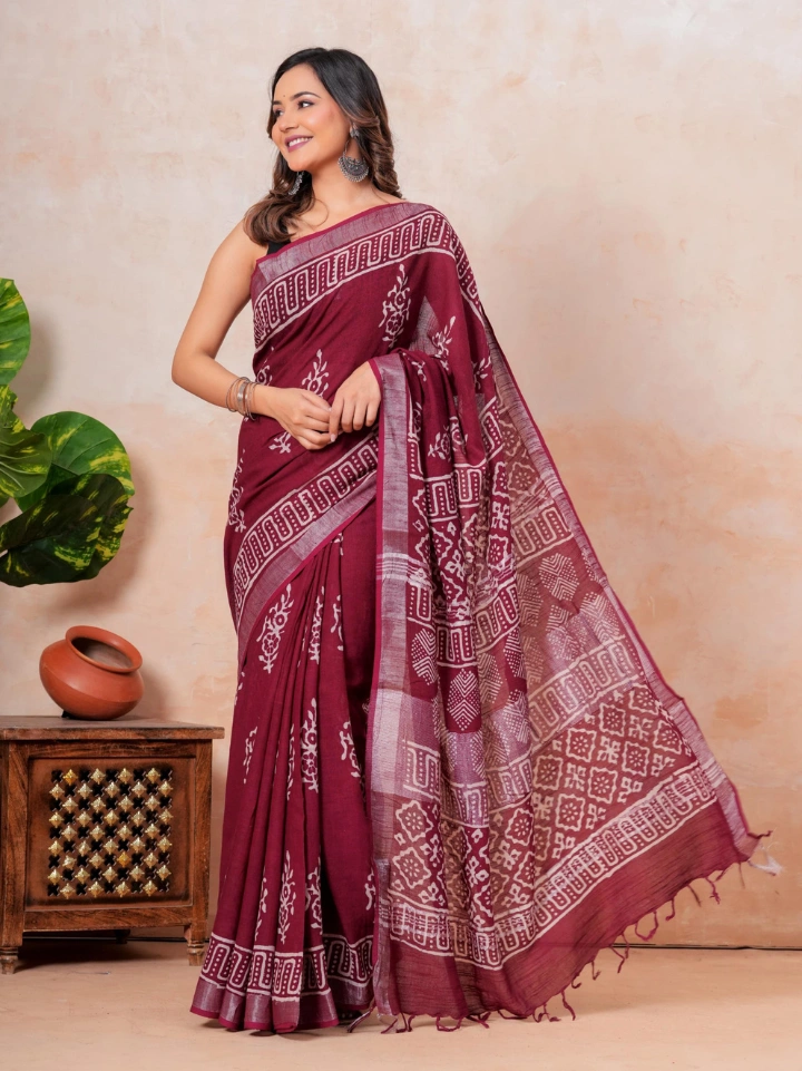 Linen Saree for Women