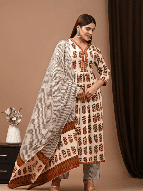 Nyra Cut Cotton Suit with Mulmul Dupatta