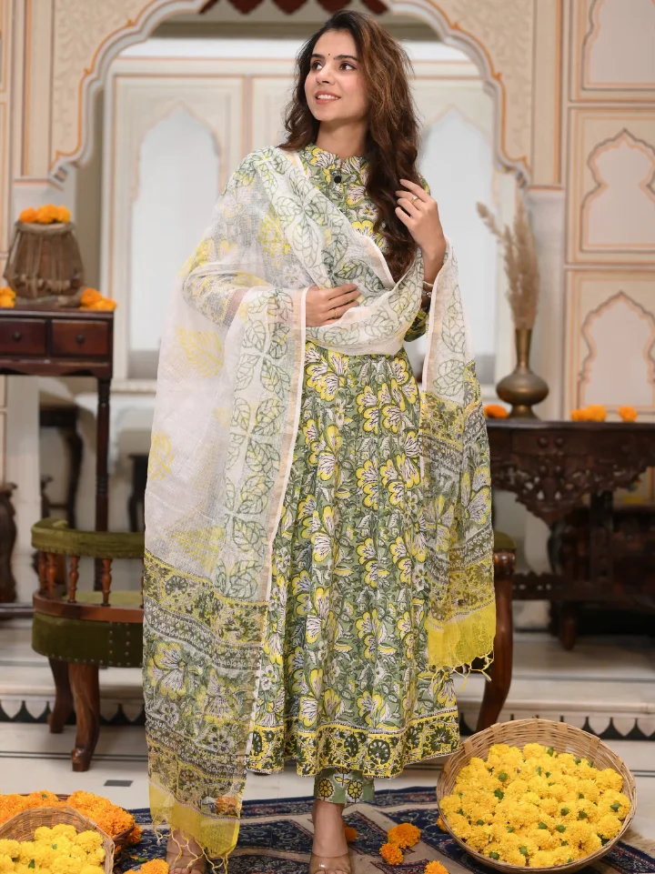 Anarkali Suits With Kota Doria Dupatta