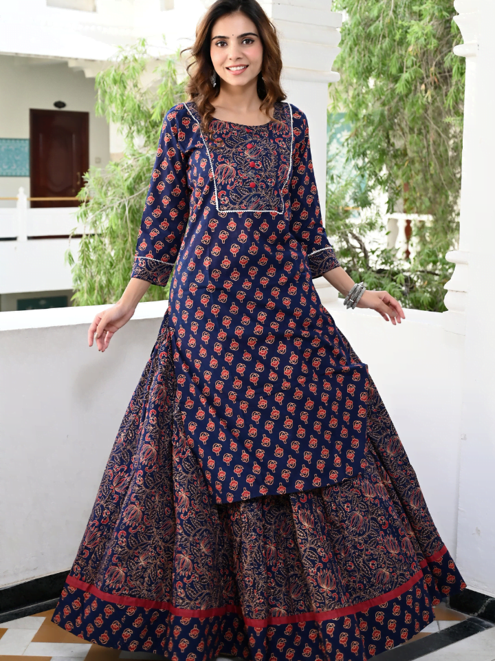 Designer Long Kurta & Skirt without Dupatta