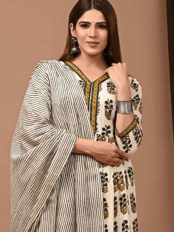 Nyra Cut Cotton Suit with Mulmul Dupatta