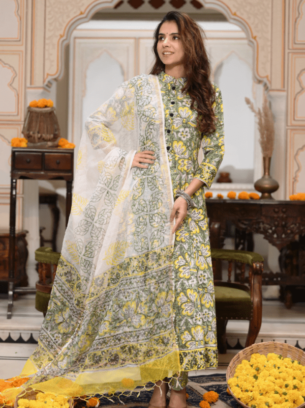 Anarkali Suits With Kota Doria Dupatta