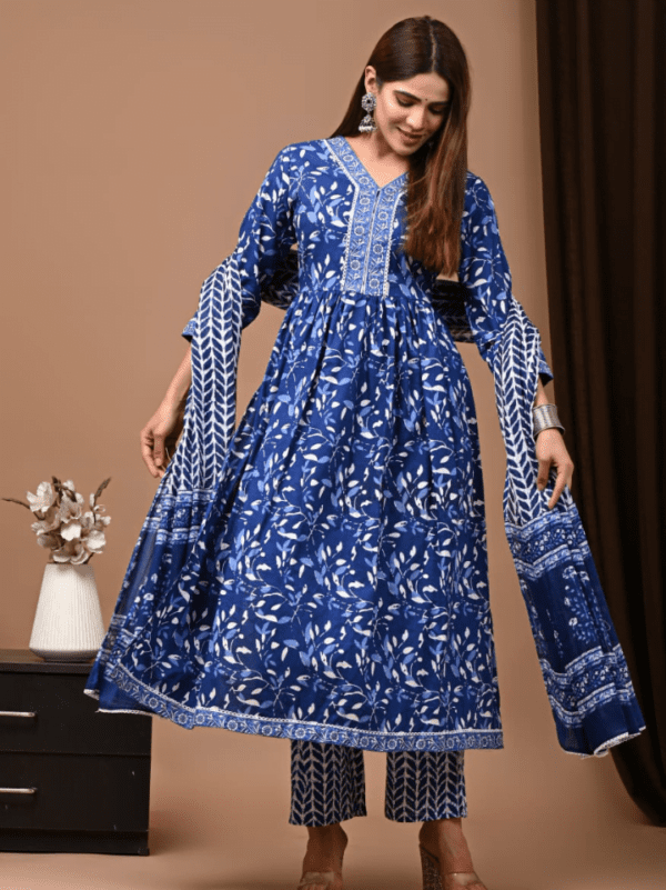 Nyra Cut Cotton Suit with Mulmul Dupatta