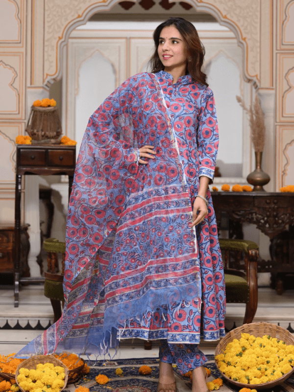 Anarkali Suits With Kota Doria Dupatta