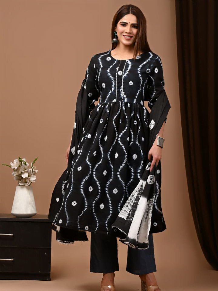 Nyra Cut Cotton Suit with Mulmul Dupatta