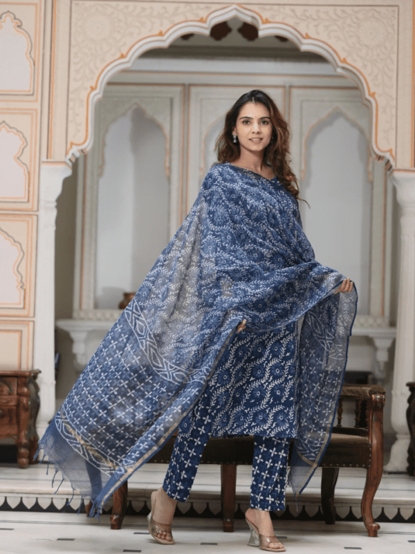 Cotton Suit with Kota Doria Dupatta