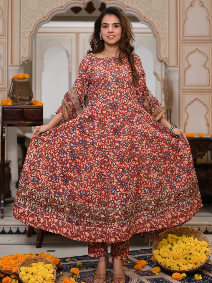 Anarkali Suits With Kota Doria Dupatta