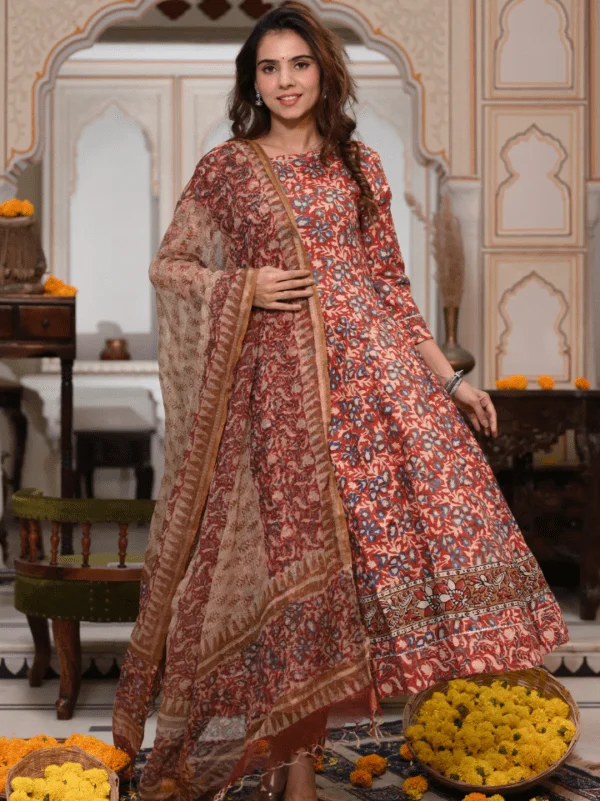 Anarkali Suits With Kota Doria Dupatta