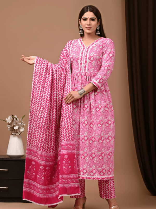 Nyra Cut Cotton Suit with Mulmul Dupatta