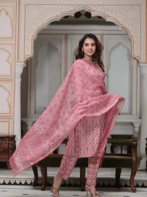 Cotton Suit with Kota Doria Dupatta