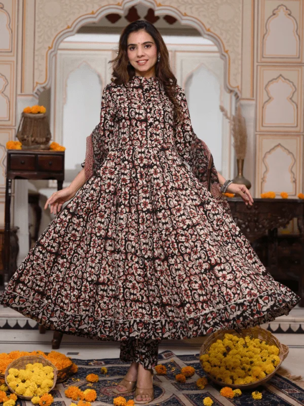 Anarkali Suits With Kota Doria Dupatta