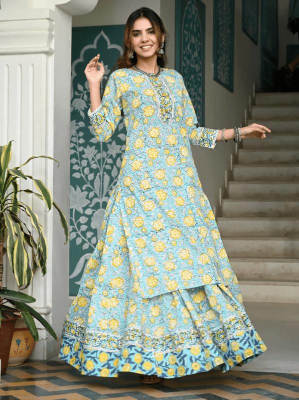 Designer Long Kurta & Skirt without Dupatta