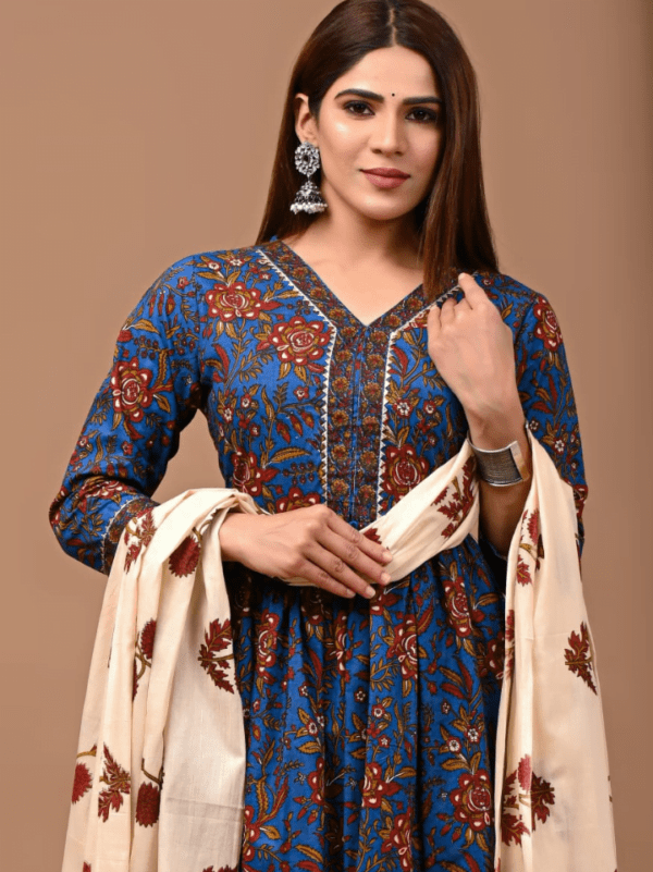 Nyra Cut Cotton Suit with Mulmul Dupatta