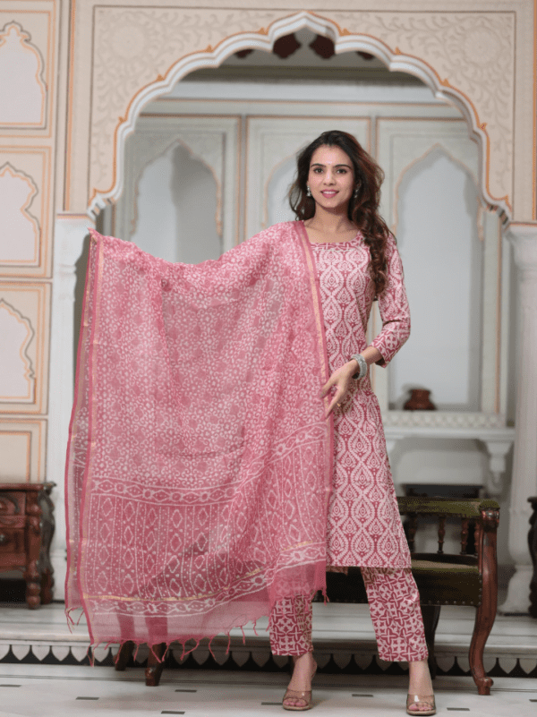 Cotton Suit with Kota Doria Dupatta