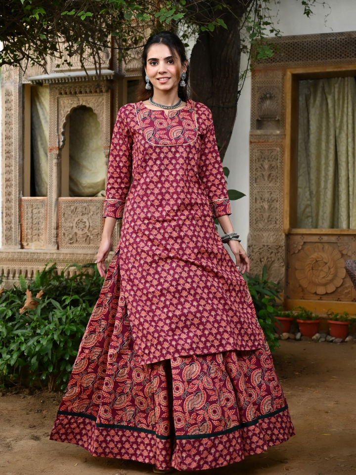 Designer Long Kurta & Skirt without Dupatta