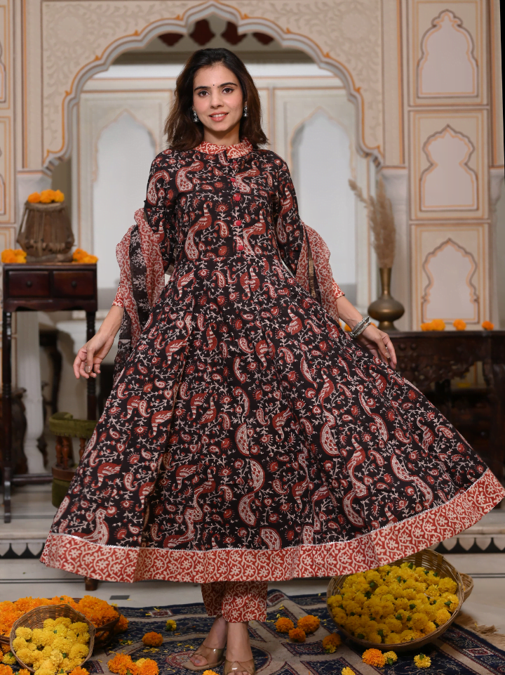 Anarkali Suits With Kota Doria Dupatta