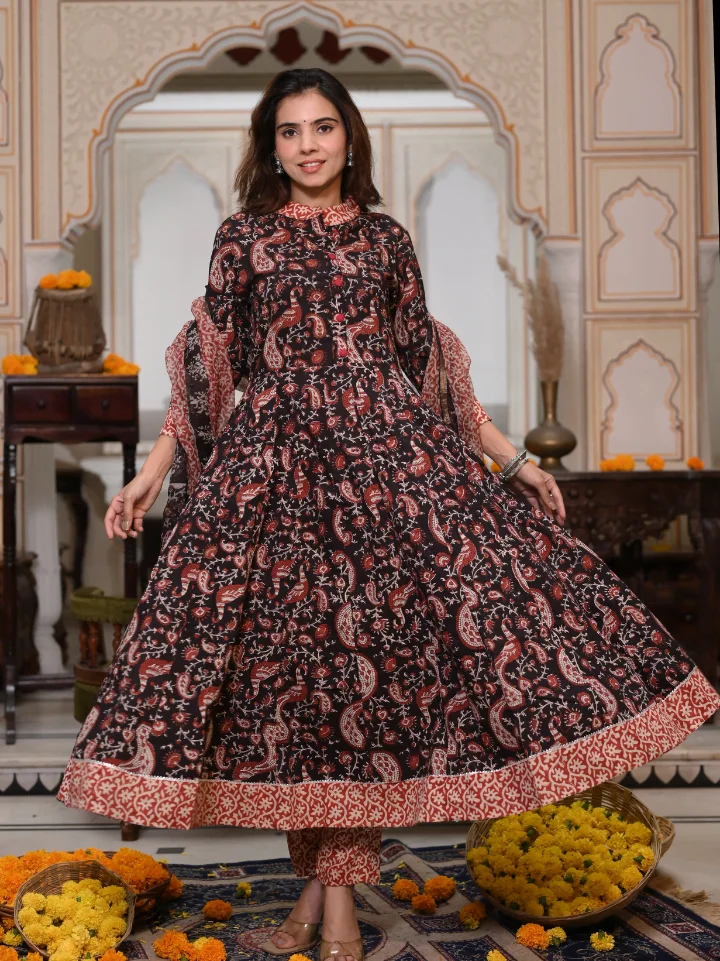 Anarkali Suits With Kota Doria Dupatta