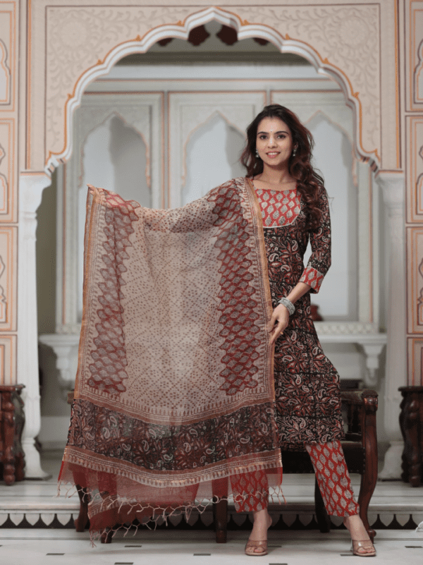 Cotton Suit with Kota Doria Dupatta