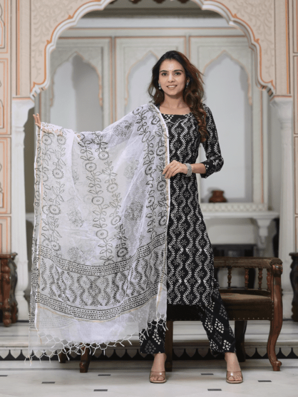 Cotton Suit with Kota Doria Dupatta