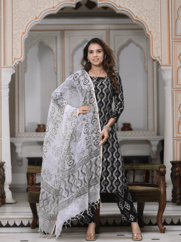 Cotton Suit with Kota Doria Dupatta