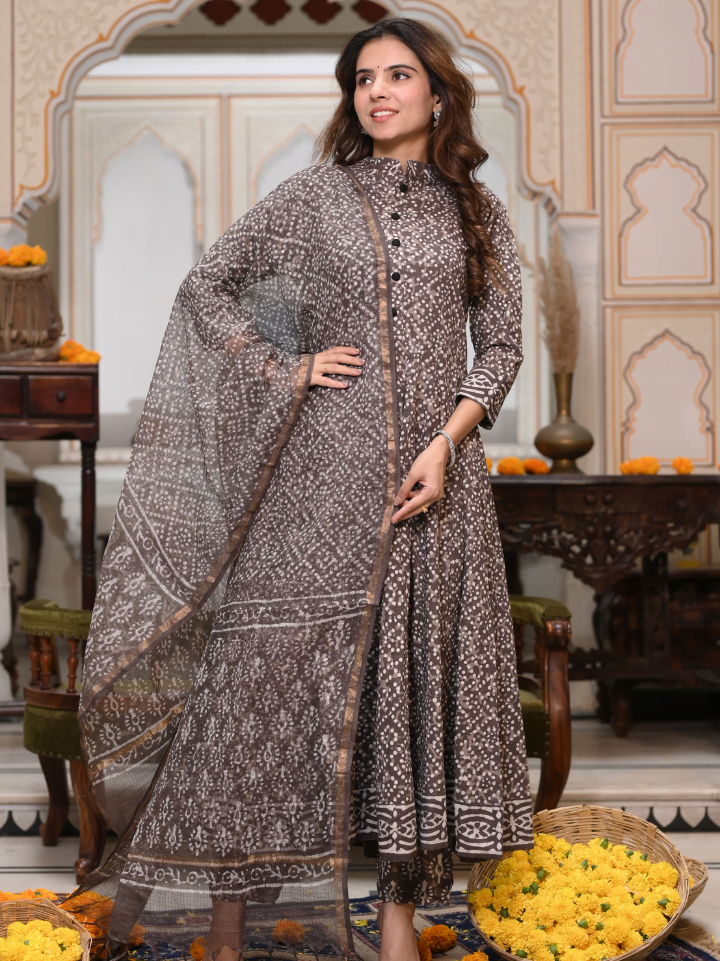 Anarkali Suits With Kota Doria Dupatta