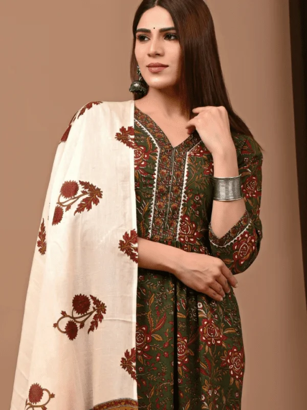 Nyra Cut Cotton Suit with Mulmul Dupatta