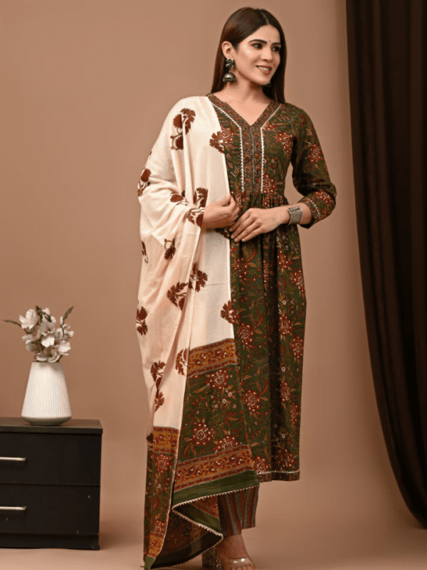 Nyra Cut Cotton Suit with Mulmul Dupatta