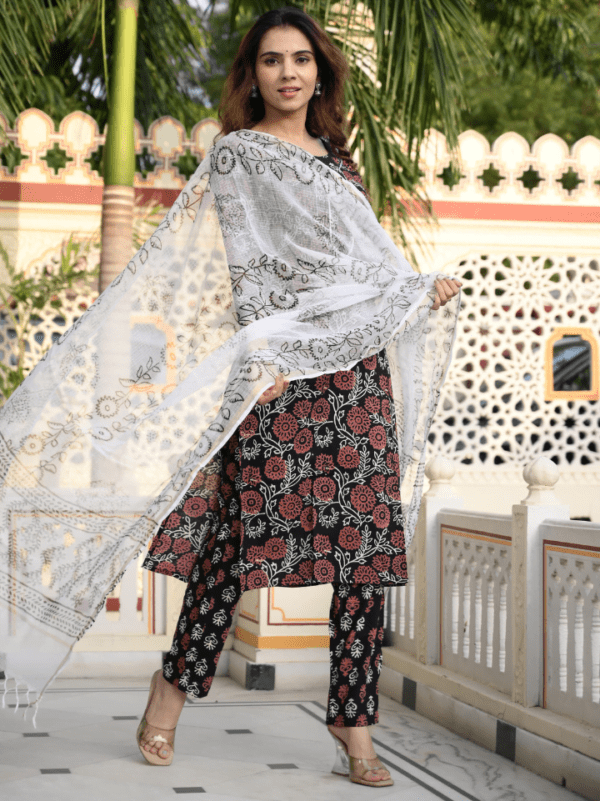 Cotton Suit with Kota Doria Dupatta