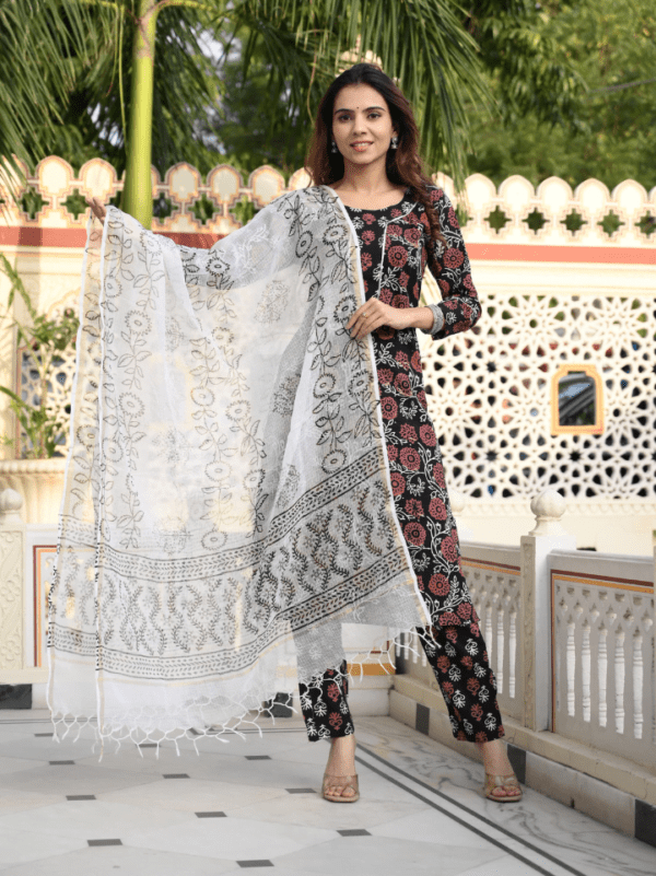 Cotton Suit with Kota Doria Dupatta