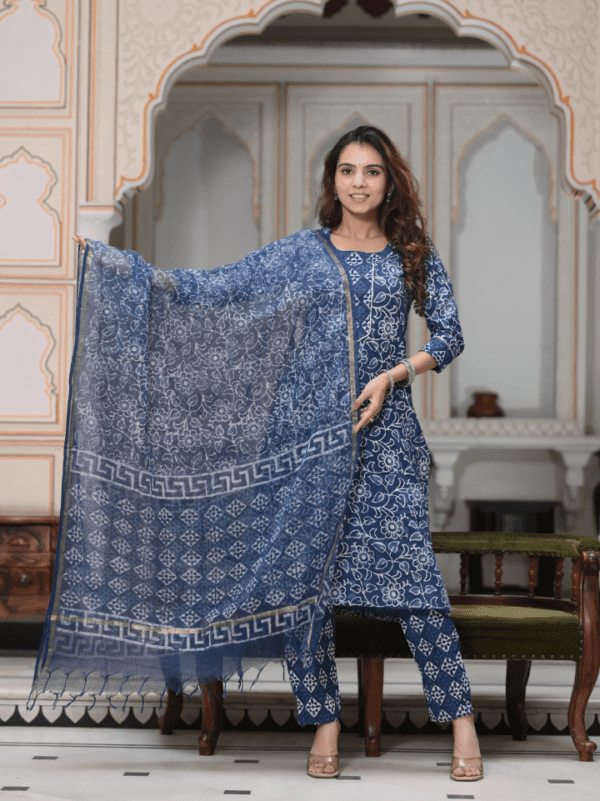 Cotton Suit with Kota Doria Dupatta