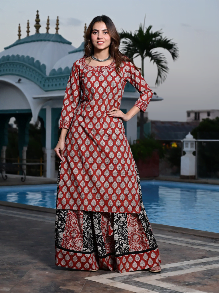 Designer Long Kurta & Skirt without Dupatta