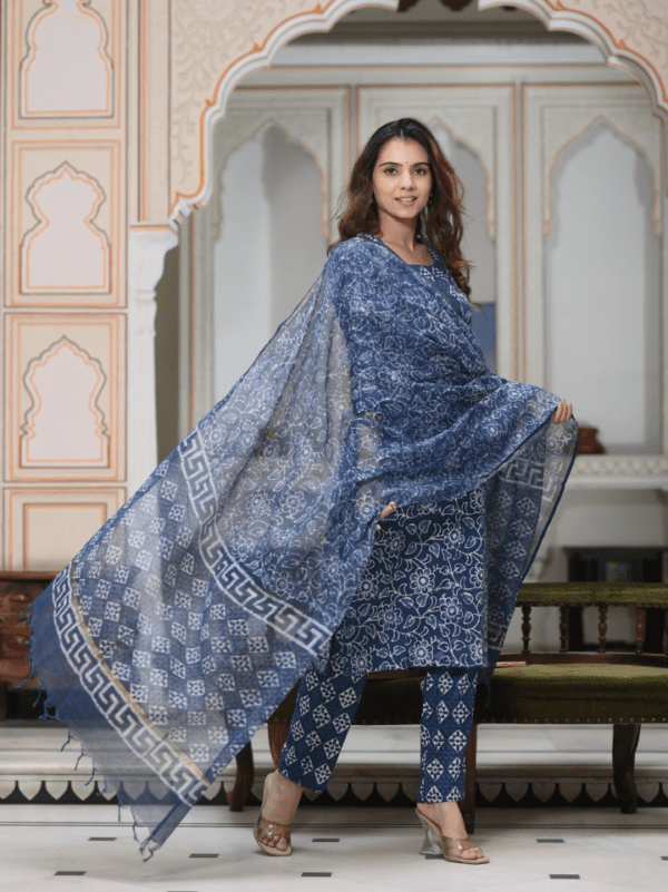 Cotton Suit with Kota Doria Dupatta