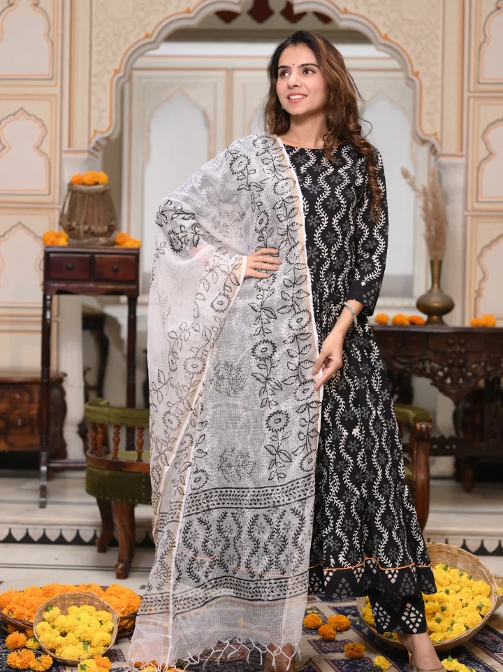 Anarkali Suits With Kota Doria Dupatta