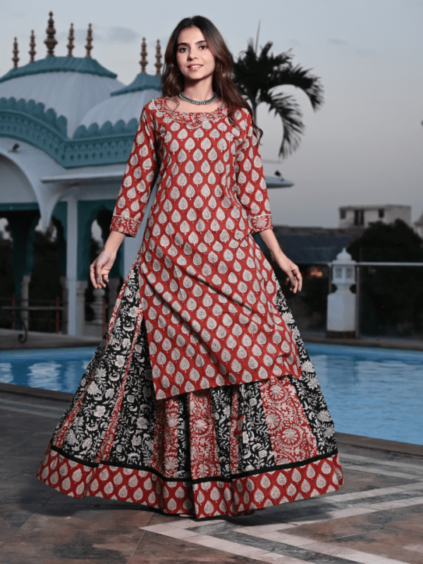 Designer Long Kurta & Skirt without Dupatta