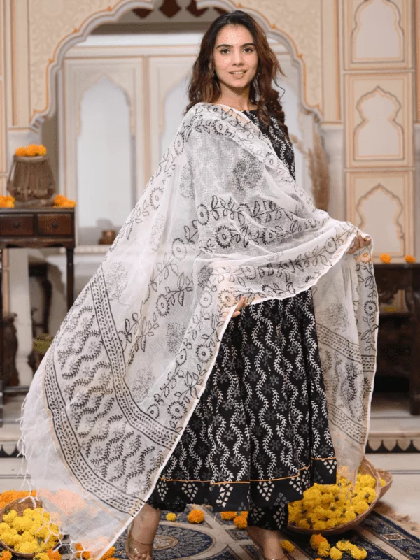 Anarkali Suits With Kota Doria Dupatta