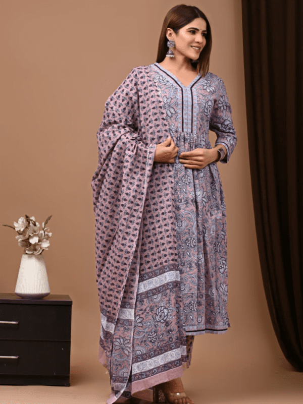 Nyra Cut Cotton Suit with Mulmul Dupatta