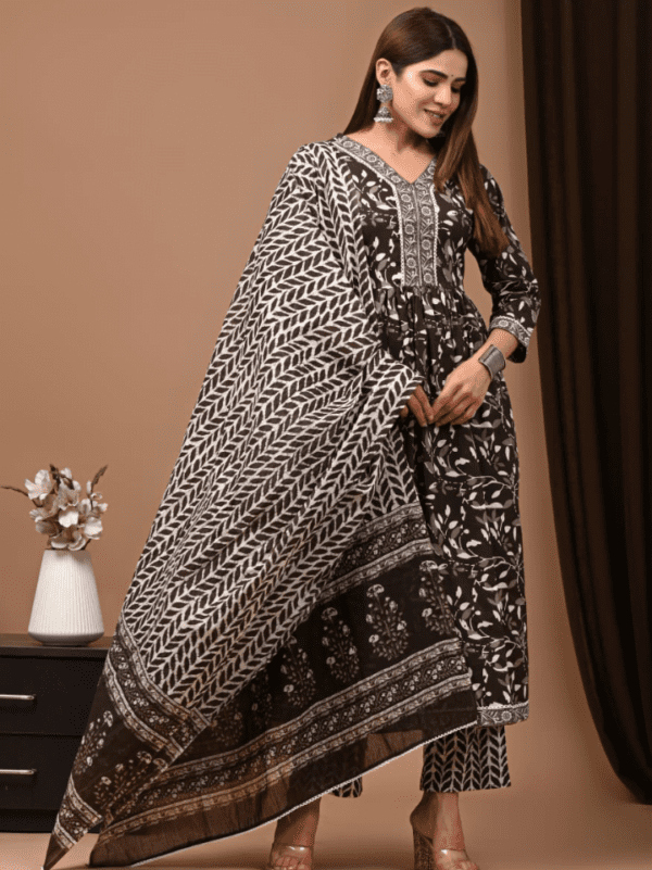 Nyra Cut Cotton Suit with Mulmul Dupatta