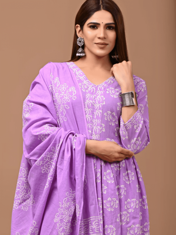 Nyra Cut Cotton Suit with Mulmul Dupatta