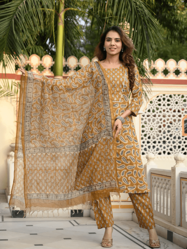 Cotton Suit with Kota Doria Dupatta