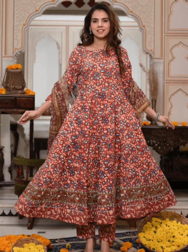 Anarkali Suits With Kota Doria Dupatta