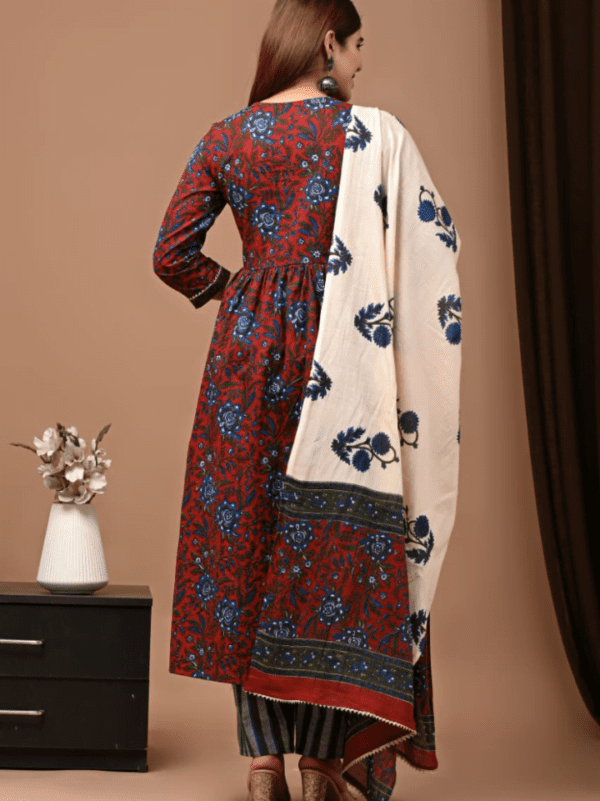 Nyra Cut Cotton Suit with Mulmul Dupatta