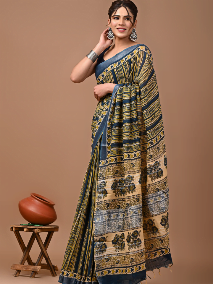 Linen Saree for Women